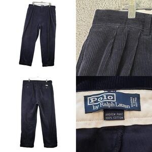 Ralph Lauren Polo Corduroy Pants Size 40x32 Men’s Andrew Navy Blue Cotton